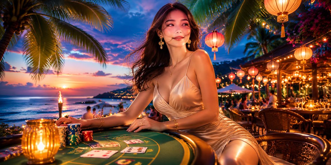Người dùng tại Sài Gòn chơi baccarat live casino trên rooftop buổi tối